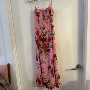 Reformation Pink Floral Midi Dress